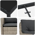 vidaXL Ensemble de salle à manger de jardin 5 pièces avec coussins en gris clair poly rattan