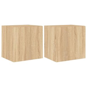 vidaXL Meubles TV muraux lumières LED 2 Pièces chêne sonoma 40 5x35x40 cm