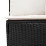 vidaXL Salon de jardin 6 Pièces avec coussins noir résine tressée