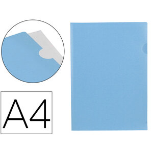 Pochette coin liderpapel polypropylene 180 microns a4 210x297mm capacite 20f coloris bleu ciel opaque