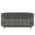 vidaXL Salon de jardin 3 Pièces avec coussins Gris Résine tressée