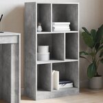 vidaXL Bibliothèque gris béton 57x28 5x107 5 cm bois d'ingénierie