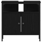 vidaXL Ensemble de meubles de salle de bain 3 pièces Chêne noir Bois d'ingénierie