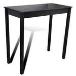 Set de 1 table de bar et 2 tabourets noir