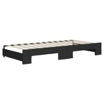 vidaXL Lit de jour avec gigogne et tiroirs noir 90x200 cm tissu
