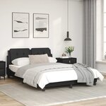 vidaXL Cadre de lit avec lumières LED noir 140x200 cm similicuir