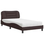 vidaXL Lit avec matelas marron foncé 100x200 cm tissu