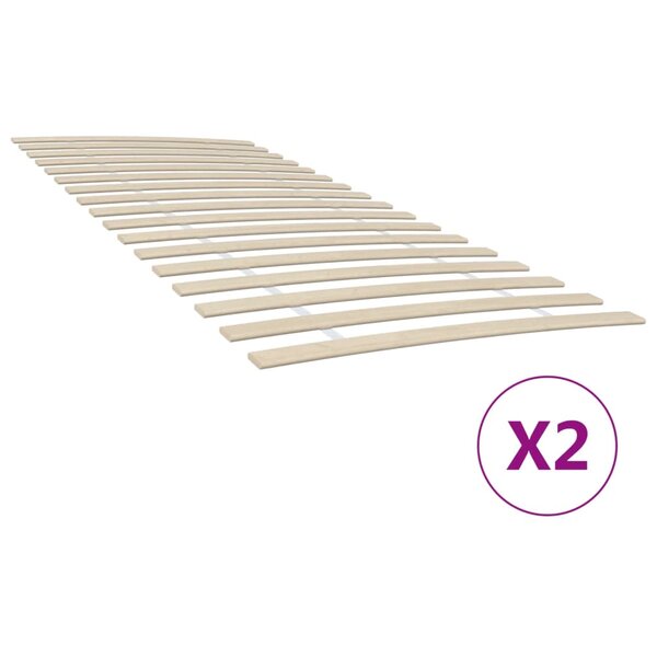 vidaXL Sommiers à lattes avec 34 lattes 2 Pièces 100x200 cm
