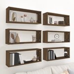 vidaXL Étagères murales cube 6 Pièces Chêne marron Bois d’ingénierie