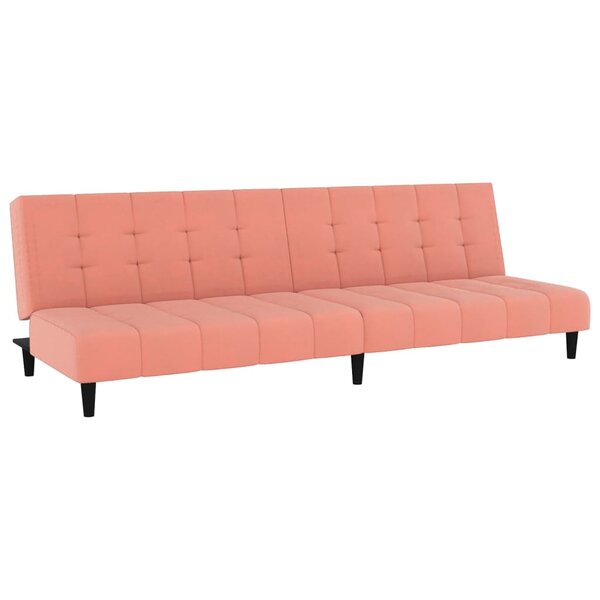 vidaXL Canapé-lit à 2 places rose velours
