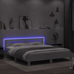 vidaXL Cadre de lit avec tête de lit et LED blanc 180x200 cm