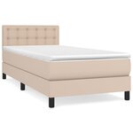 vidaXL Sommier à lattes de lit avec matelas Cappuccino 90x190 cm