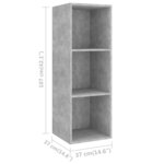 vidaXL Meubles TV muraux 2 Pièces Gris béton Aggloméré