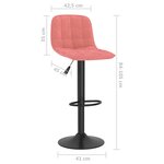 vidaXL Tabourets de bar lot de 2 rose velours