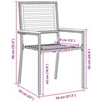 Chaises de jardin empilables vidaXL avec coussins  2 pièces  noires en poly rotin