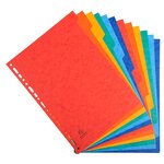 Intercalaires Carte Lustrée 225g 12 Positions - A4 - Couleurs Assorties - X 25 - Exacompta
