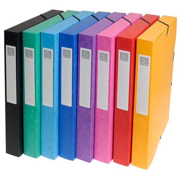 Boite De Classement Exabox Dos 25mm Carte Lustrée - A4 - Couleurs Assorties - X 8 - Exacompta