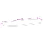 vidaXL Dessus de table 110x50x2 5cm ovale bois massif de manguier brut
