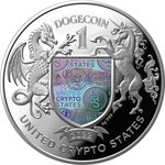 Dogemonnaie 1 oz argent proof monnaie 1 dogemonnaie united crypto states 2022