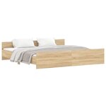 vidaXL Cadre de lit tête de lit et pied de lit chêne sonoma 200x200 cm