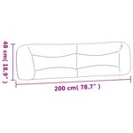 vidaXL Coussin de tête de lit noir 200 cm tissu