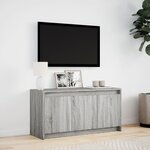 vidaXL Meuble TV avec LED sonoma gris 100x34x50 cm bois d'ingénierie