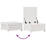 vidaXL Salon de jardin 4 Pièces avec coussins blanc bois de pin massif