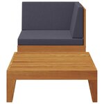 vidaXL Salon de jardin 2 Pièces avec coussins Bois d'acacia solide