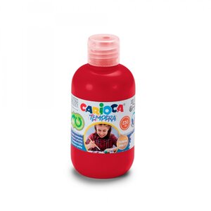 Carioca Pack de 6 Flacons Tempera - Couleurs Super Lavables - Facile à Mélanger - Applicable sur Matériaux Poreux - Haute Opacité - Couleur Rouge