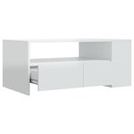 vidaXL Table basse blanc brillant 102x55x42 cm bois d'ingénierie
