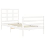 vidaXL Cadre de lit avec tête de lit blanc 90x200 cm bois massif