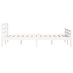 vidaXL Cadre de lit Blanc Bois massif 150x200 cm Très grand