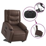 vidaXL Fauteuil inclinable électrique marron similicuir