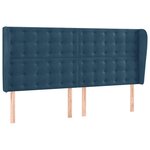 vidaXL Tête de lit avec oreilles Bleu foncé 203x23x118/128 cm Velours