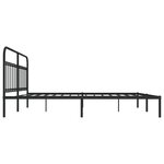 vidaXL Cadre de lit métal avec tête de lit noir 193x203 cm