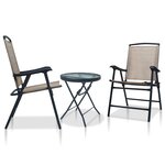 vidaXL Ensemble de bistro 3 Pièces Taupe Acier