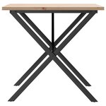 vidaXL Table à manger cadre en X 90x90x75 5cm bois de pin massif fonte