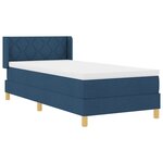 Lit à ressorts vidaXL avec matelas bleu 90x190 cm tissu