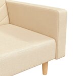 vidaXL Canapé-lit à 2 places avec deux oreillers crème tissu