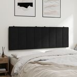 vidaXL Coussin de tête de lit noir 140 cm velours