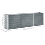 vidaXL Lit surélevé de jardin Acier galvanisé 240x40x77 cm Gris