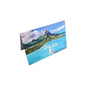 Calendrier de Poche Pliable 2025 - 15 x 10.5 cm - Ile Paradisiaque