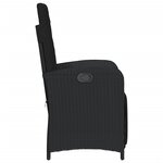 vidaXL Chaise inclinable de jardin et repose-pied noir résine tressée