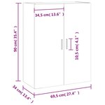 vidaXL Armoire murale blanc 69 5x34x90 cm