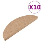 vidaXL Tapis d'escalier auto-adhésifs 10 Pièces beige 56x17x3 cm