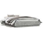 vidaXL Cadre de lit avec lumières LED gris béton 160x200 cm
