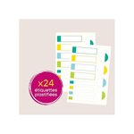 Sachet de 24 étiquettes plastifiées basiques couleurs assories AVERY