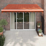 vidaXL Auvent rétractable orange et marron 3x2 5 m tissu et aluminium