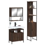 vidaXL Ensemble de meubles de salle de bain 3 Pièces Chêne marron