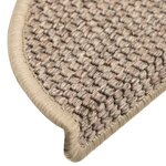 vidaXL Tapis d'escalier autocollants 15 Pièces 56x17x3 cm Beige foncé